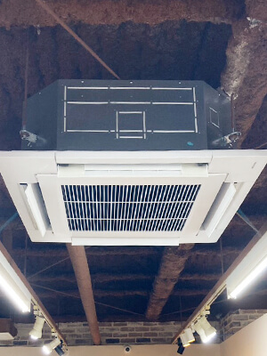 生駒市 美容室 天カセエアコン設置写真